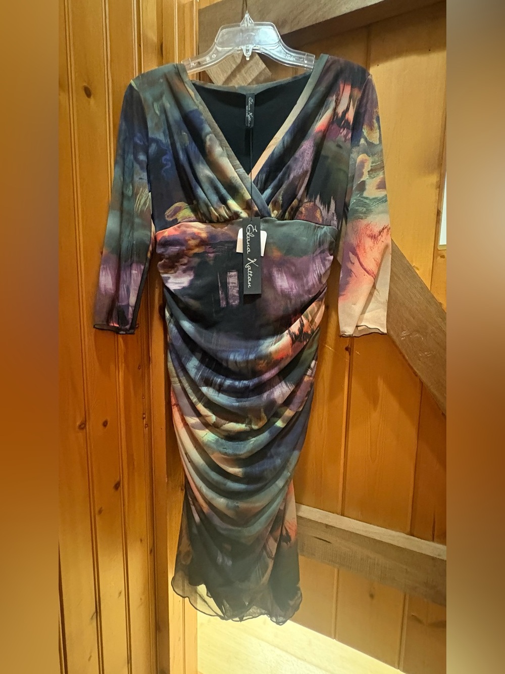 Nwt elana kattan whimsical dress colorful loose belly medium